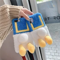 for samsung galaxy s22 s21 a50 a70 a51 a71 note 20 ultra s20 plus s10 s9 s8 note 10 lite 2020 9 8 cute duck fur furry case cover