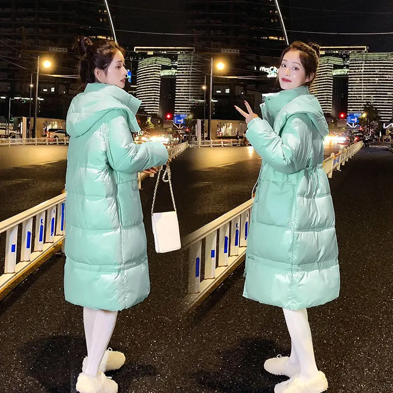 2023 Winter Women Jacket Coats Long Parkas Female Down Cotton Hooded Thick Warm Jackets Windproof Casual Coat Pockets Tops S86