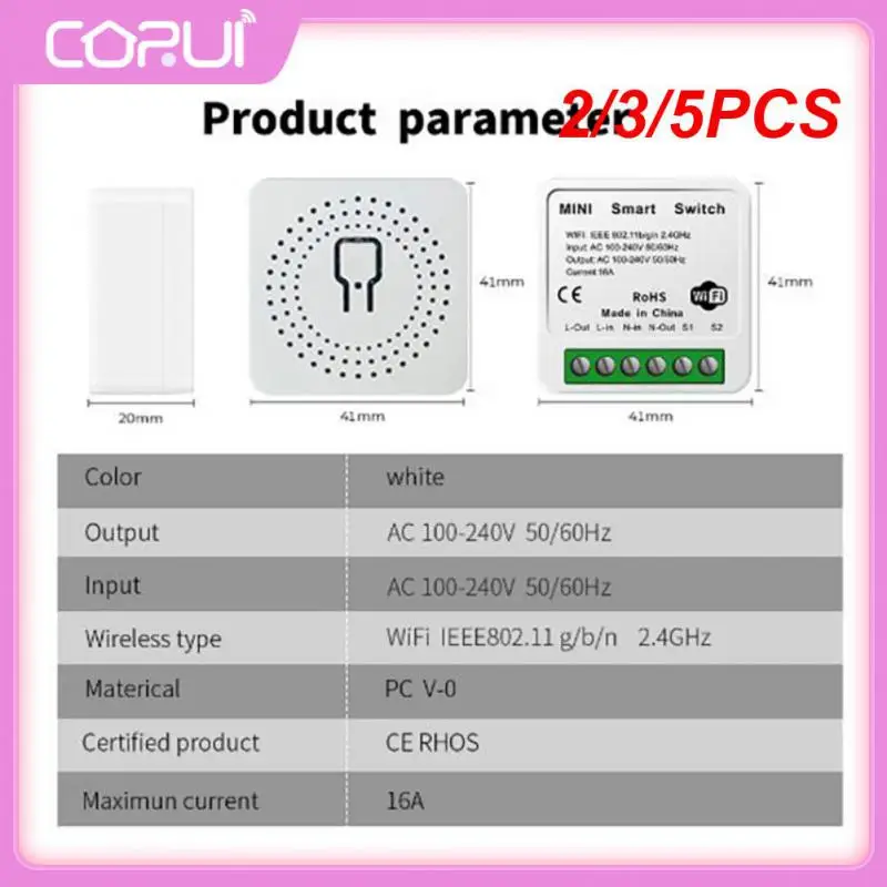 

2/3/5PCS Wifi Remote Control Switch Cozylife And Homekit Disconnector On-off Device 16a Diy Smart Home Ac100-240v