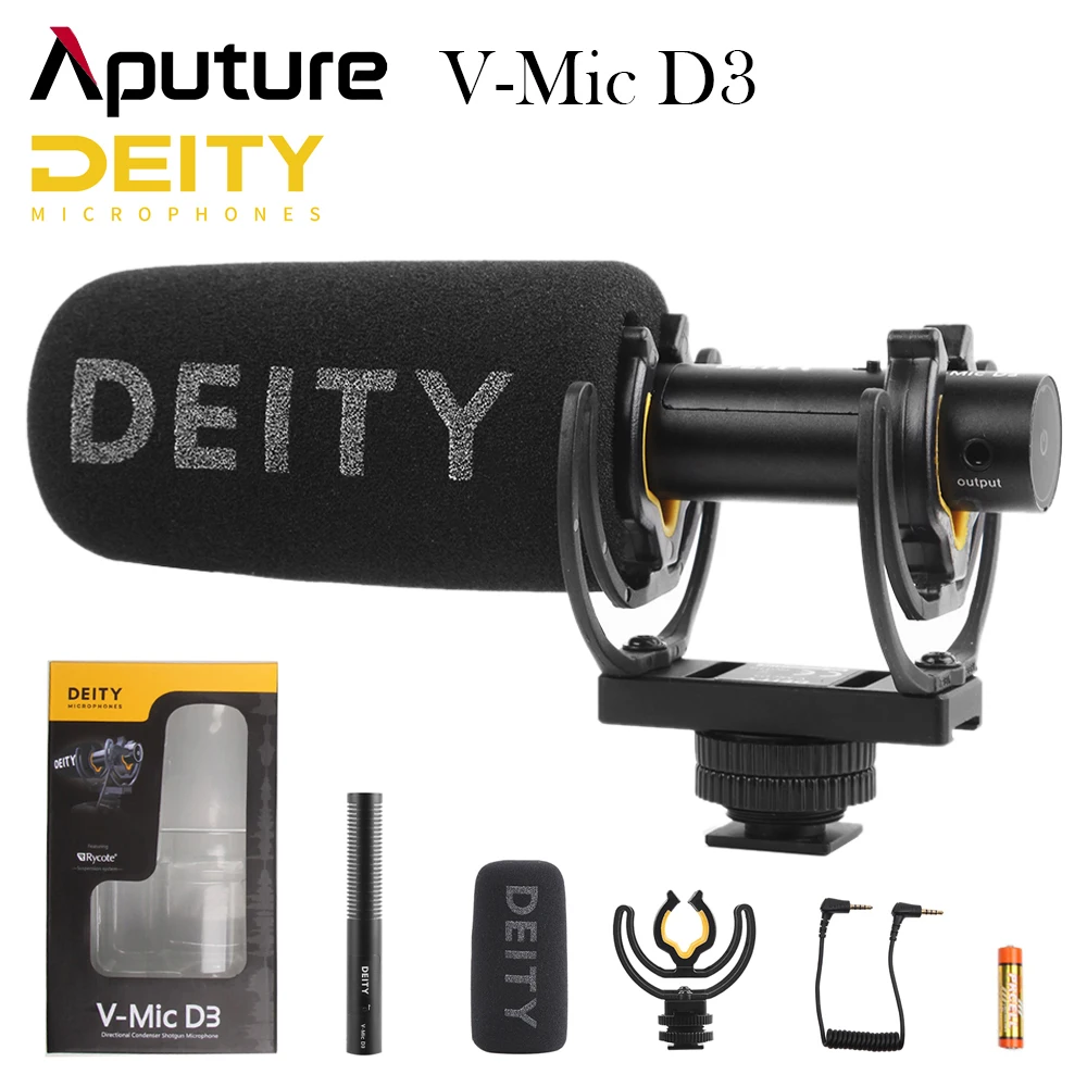 Deity V-Mic D3 Directional Shotgun Microphone Video Studio Super-Cardioid Off-axis Performance Low Distortion for DSLR Camcorder