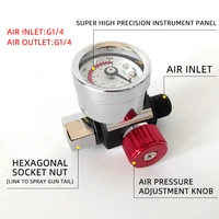 spray gun tail gauge air pressure gauge pressure gauge air regulator valve mechanical gauge pressure regulator valve inlet table