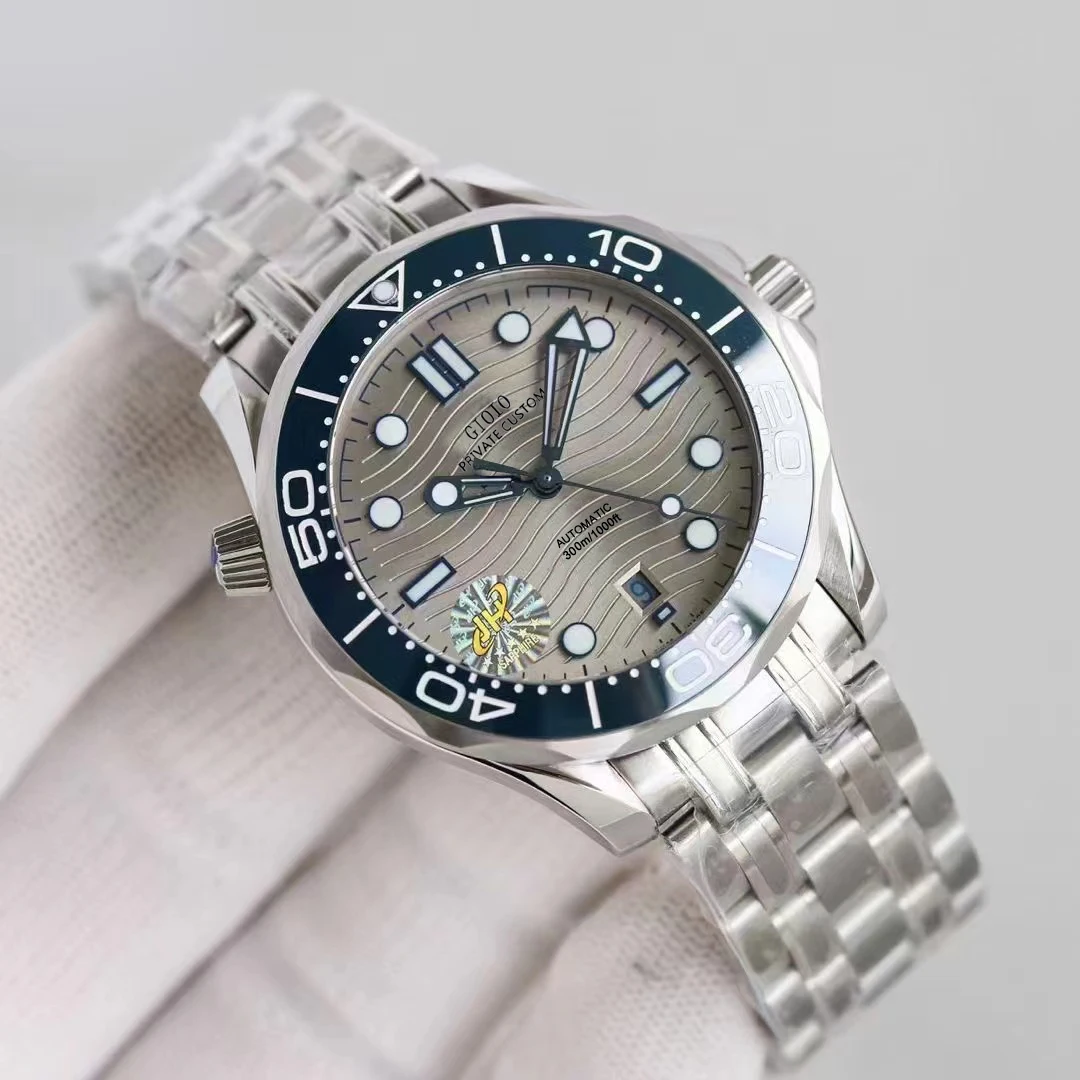 

41mm High Quality Mens Automatic Mechanical Watch Black Blue Ceramic Stainless Steel Luminous Sapphire