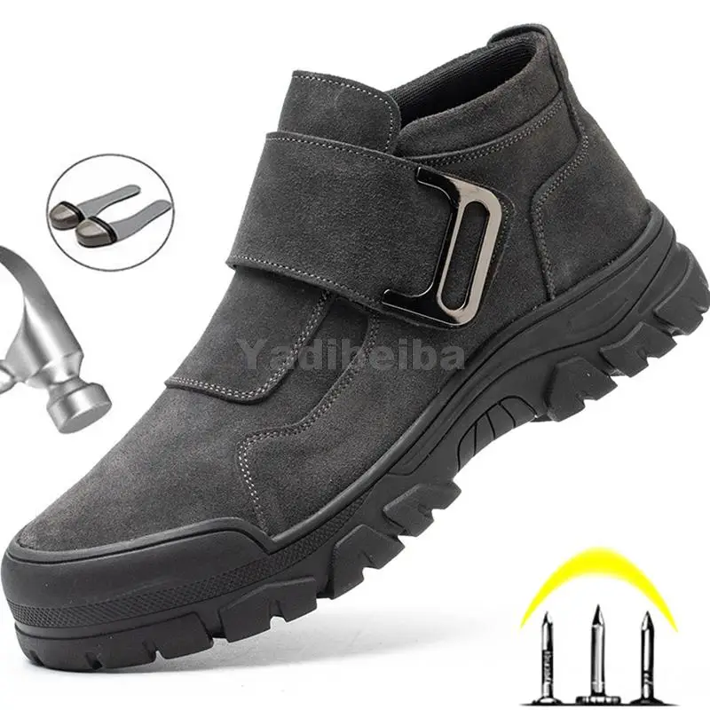 

Outdoor Male Indestructible Shoes Steel Toe Safety Shoes Men Work Shoes Anti-smash Anti-puncture Work Sneakers Welder Shoes Male