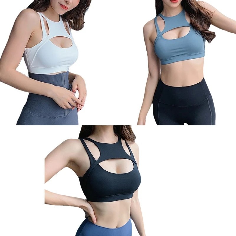 

Sports Bra for Women Criss-Cross Back Padded Strappy Yoga Bra with Removable Cup H053