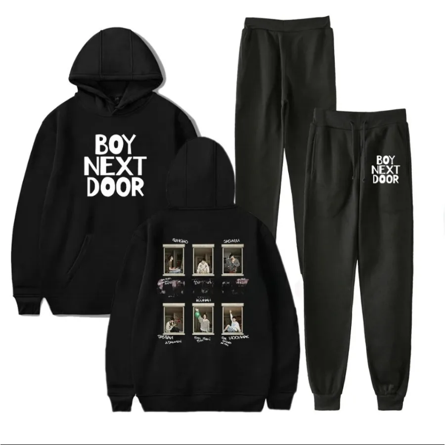 KPOP BOYNEXTDOOR album 2 Piece Set Tracksuit Women Sportwear Fleece Hoodies Pullover Sweatshirts Jogger Pants Warm Outfits