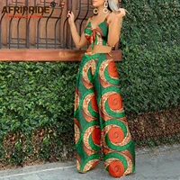 african clothes for women sleeveless crop top and ankara pants dashiki outfits 2 piece set print sexy party wear a1826009