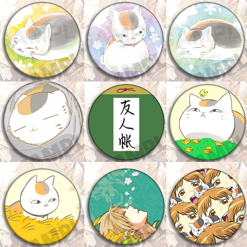 

9 шт. значок аниме книга друзей Такаси Нацумэ Nyanko-sensei Pin Broooh Button