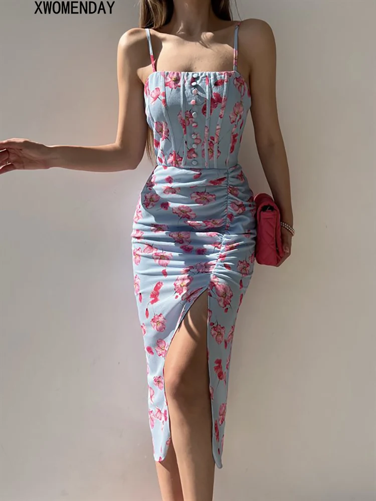 

платье миди цветочный принт женское,платье женское летнее 2022,повседневные сарафаны женские летние,платья обтягивающее женские модные,летн...