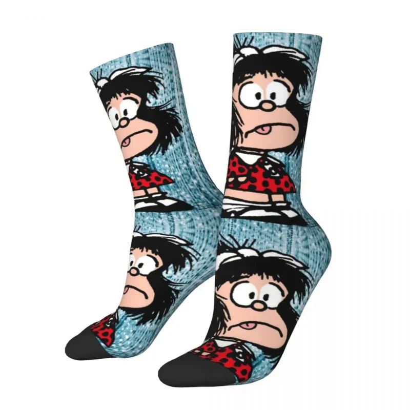 

Модные мужские и мужские носки, повседневные носки Mafalda с мультяшным рисунком, женские носки для скейтборда, весна, лето, осень, зима