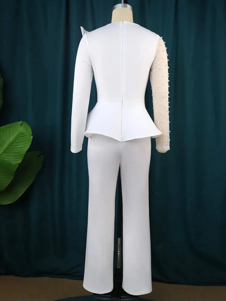 Черные комбинезоны для женщин элегантные длинные тюлевые прозрачные бусины с