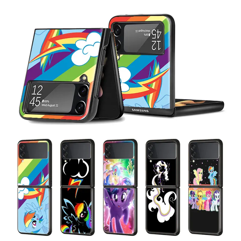 

Cover Phone Case for Samsung Galaxy Z Flip Flip3 5G Shell Coque Soft Luxury Funda Fashion My Little Pony Horse Anime Cute