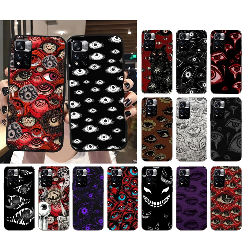 

Phone Case For Xiaomi Redmi Note 11 11S 11T Pro 10 9Pro Note9S 10S Redmi 10 9 10C 9C 9A 9T Scary Face Eyes Case