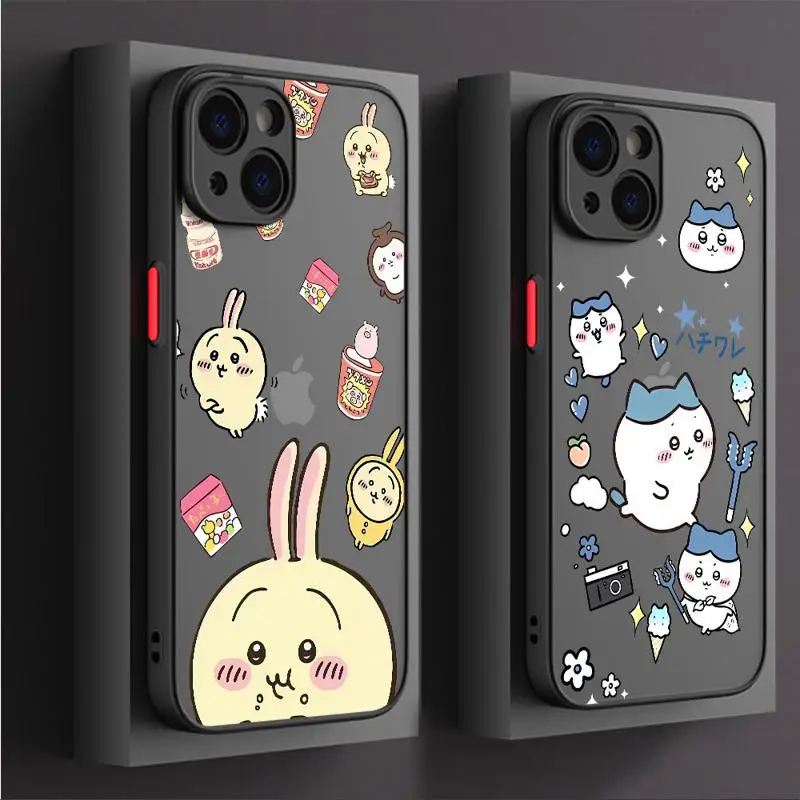 Чехол для телефона с японскими комиксами Chiikawas Матовый Жесткий iPhone 11 12 Mini 13 14 Pro 15