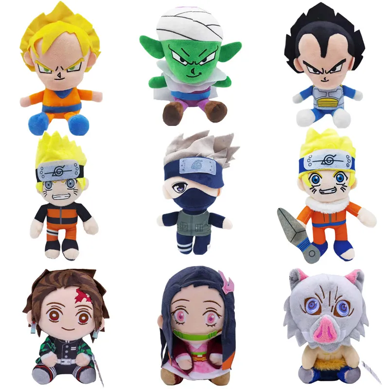 

Naruto Demon Slayer Character Plush Toys Birthday Gift Kid Party Decoration Supplies GoKu Nezuko Figure Doll New Year Present