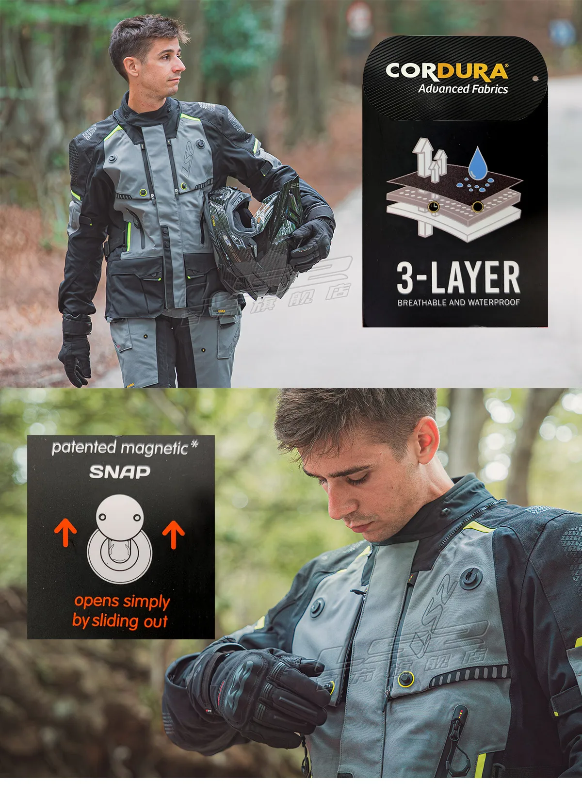 Фото LS2 MJ130 MP130 Cordura 3-слойные куртки для езды на мотоцикле, брюки, водонепроницаемая термостойкая зимняя износостойкая одежда для приключений №4