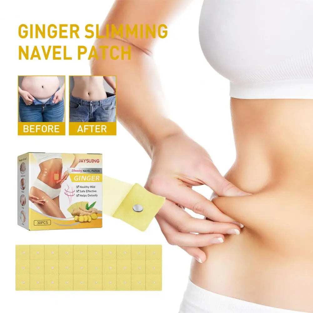 

30Pcs/Box Detox Slim Patch Significant Effect Herb Safe Fast Absorption Effective Lose Weight Healthy Ginger Slim Navel Patch