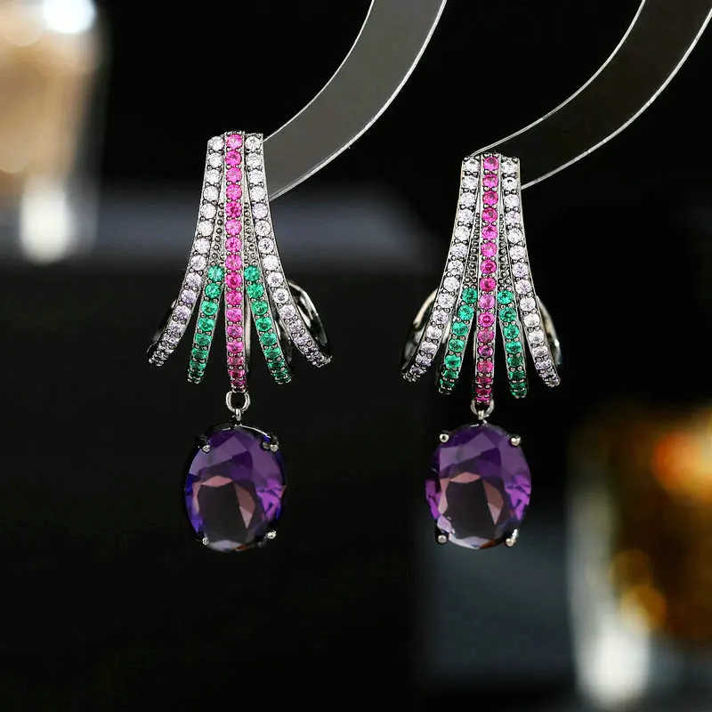

Женские серьги из серебра 925 пробы, с фианитами