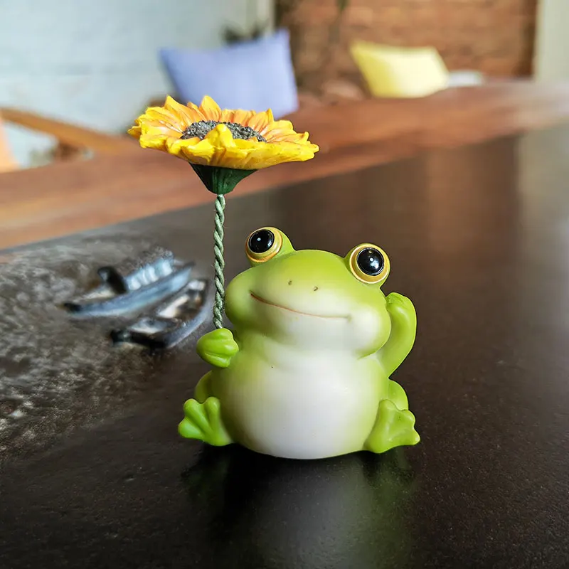 

New Resin Frog Bunny Duck Cute Animal Statues for Interior Sculpture Home Garden Office Table Accessories Decor Craft Ornament