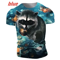 menwomen summer fashion 3d raccoon printed t shirts personality cool printing graphic tee shirt unisex short sleeve t shirt