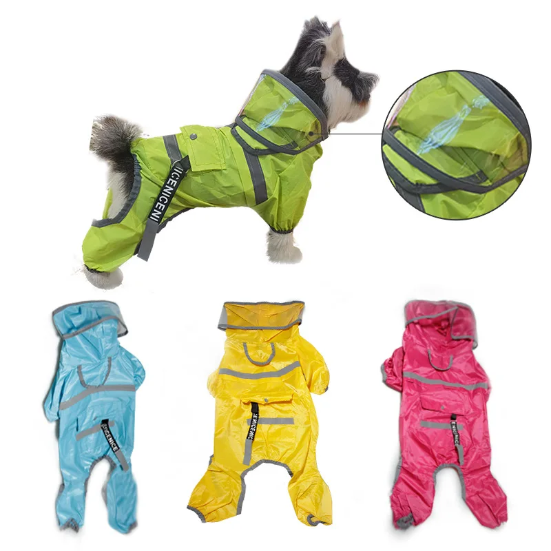 

Светоотражающий дождевик для собак, водонепроницаемая одежда, комбинезон, дождевик, пудель, померанский шнауцер, валлийский корги, Бишон, одежда для собак, пальто