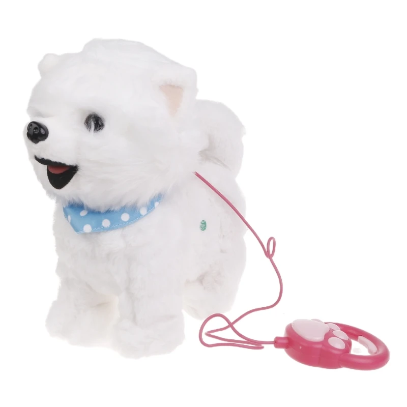 Electric Singing Dog Toy Walking Animal with Leash Rope Talking Puppy Toy Music Animal Toy Toddler Crawling Toy