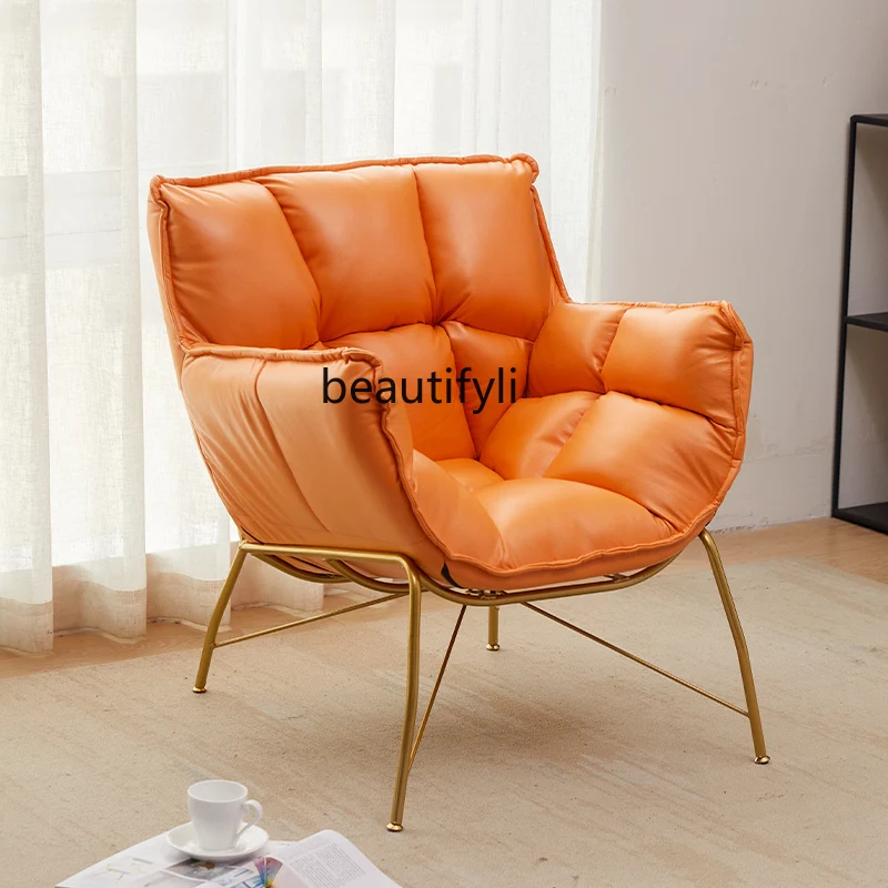 

Роскошный Железный одноместный диван-стул yj светильник, современный минималистичный стул для гостиной, спальни, балкона, ленивый металличе...