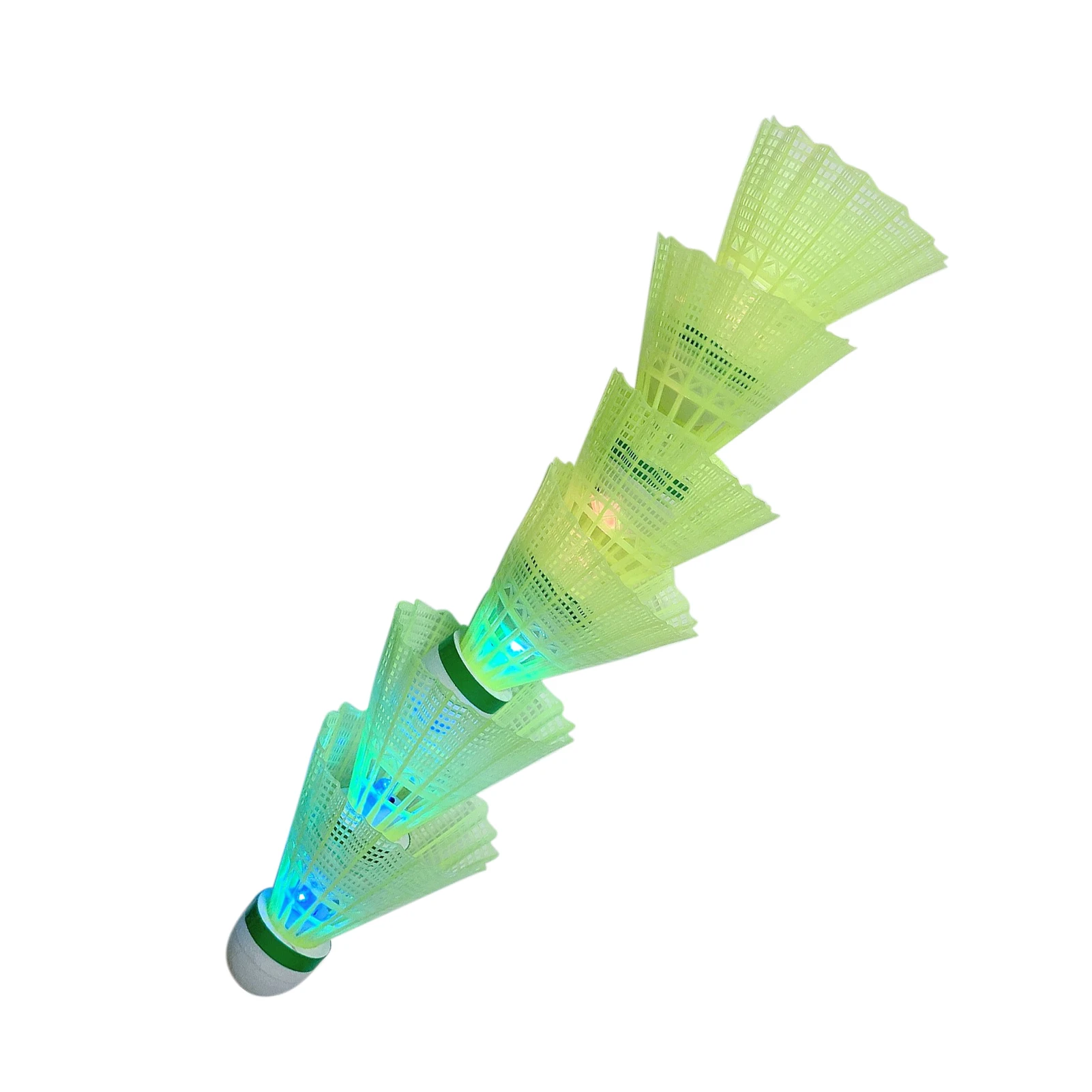 

6pcs Night Glowing Gifts Outdoor Indoor Nylon Fun Battery Powered Portable Activities Sports Games LED Badminton Shuttlecock