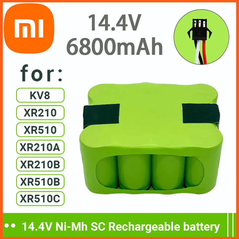 

Перезаряжаемая NiMH батарея для пылесоса Xiaomi SC, 14,4 В, 6800 мАч, для KV8, XR210, XR510, XR210A, XR210B, XR510B, XR510D