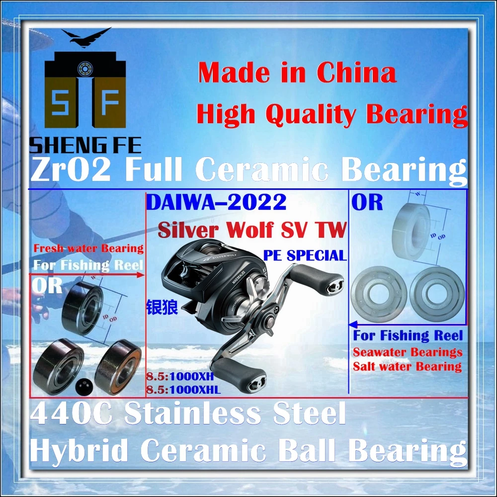 Ceramic Bearings For 2022 DAIWA SILVER WOLF SV TW PE SPECIAL(1000XH/1000XHL) Series |Ball Bearings  Baitcasting Fishing Reels