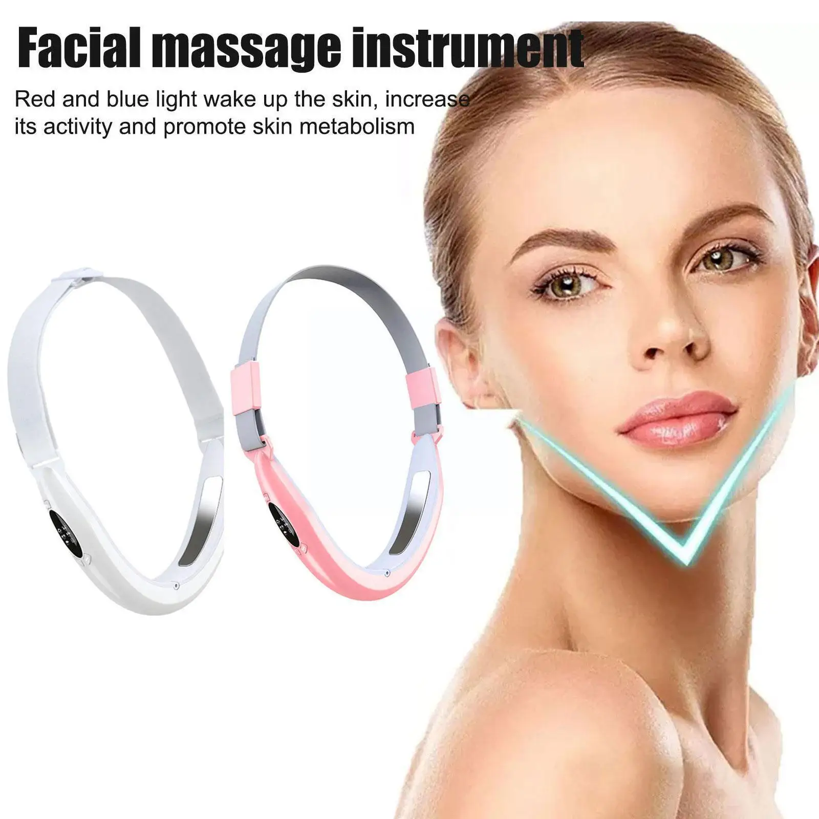 Lifting Device Therapy Face Slimming Vibration Belt Jaw Beauty Double Chin Lift Device Massager V Cellulite Line H6m9
