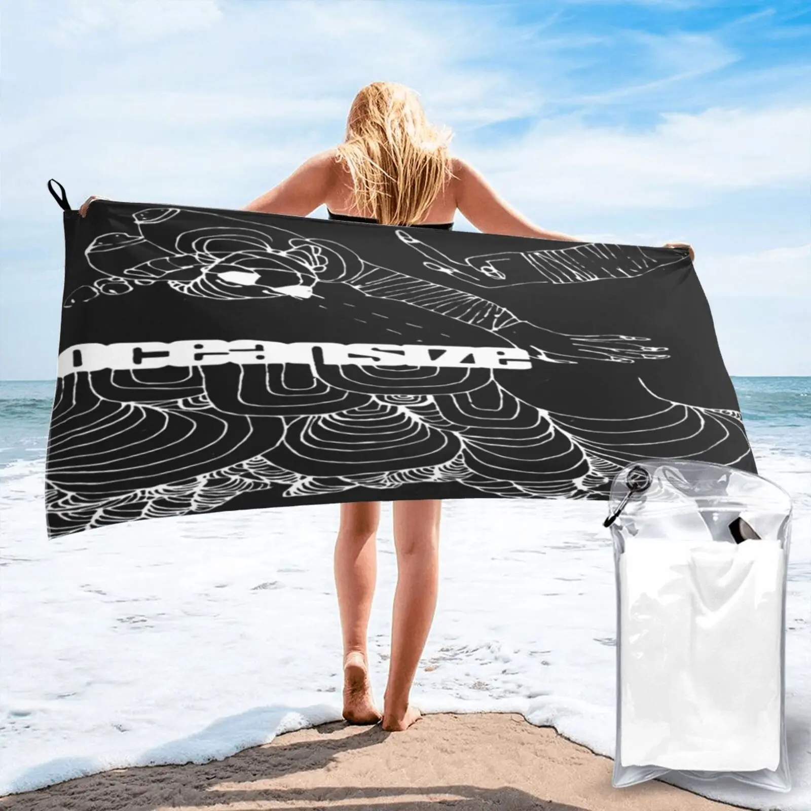 

Oceansize 10Th Anniversary Official Beach Towel Bathrobe Female Terry Towels Towels For Bath Bath-House Kitchen Towel For Home