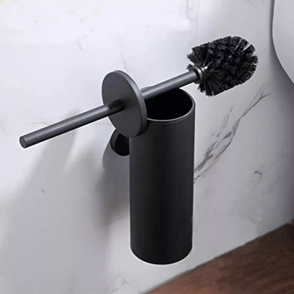 

Black/Chrome Fashion Toilet Cleaning Brush Holder Sets Wall Mount Stainless Steel Bathroom Accessories WC Hardware