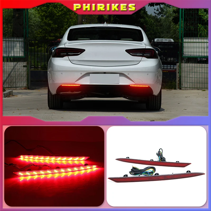 2pcs LED Rear Light Brake Lamp Taillight Back Fog Light Warning Light Reflector For Buick Regal 2017-2019