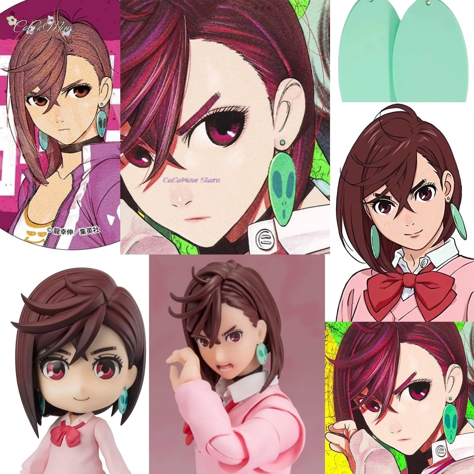 Парик Momo Ayase Аниме Dandadan Косплей Женщины 38 см Коричневые Прямые Короткие Волосы