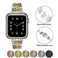 stainless steel strap for apple watch band 7 6 44mm 40mm 41mm 45mm iwatch series 7 se 3 42mm 38mm butterfly metal slim bracelet