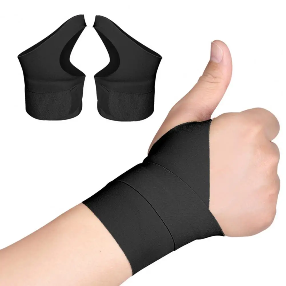 

1Pc Wrist Guard Fasten Tape Breathable Ultra-thin Sweat Absorption with Thumbhole Pain Relief Extra Soft Moisture Wicking Sports