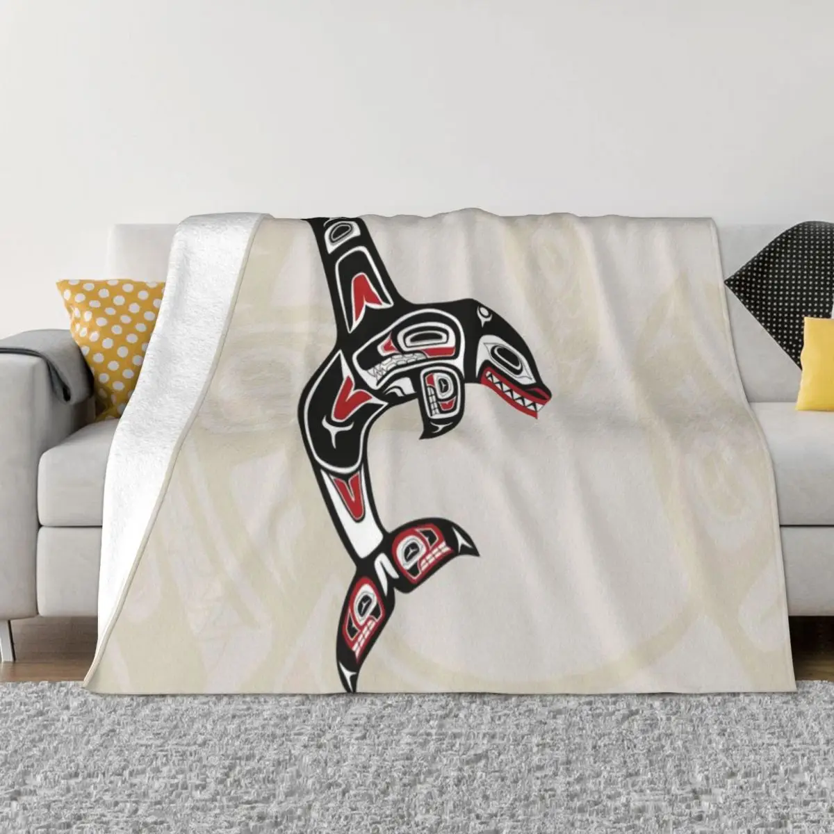 Pacific Northwest Native Orca Killer Whale Ультрамягкое одеяло из микрофлиса