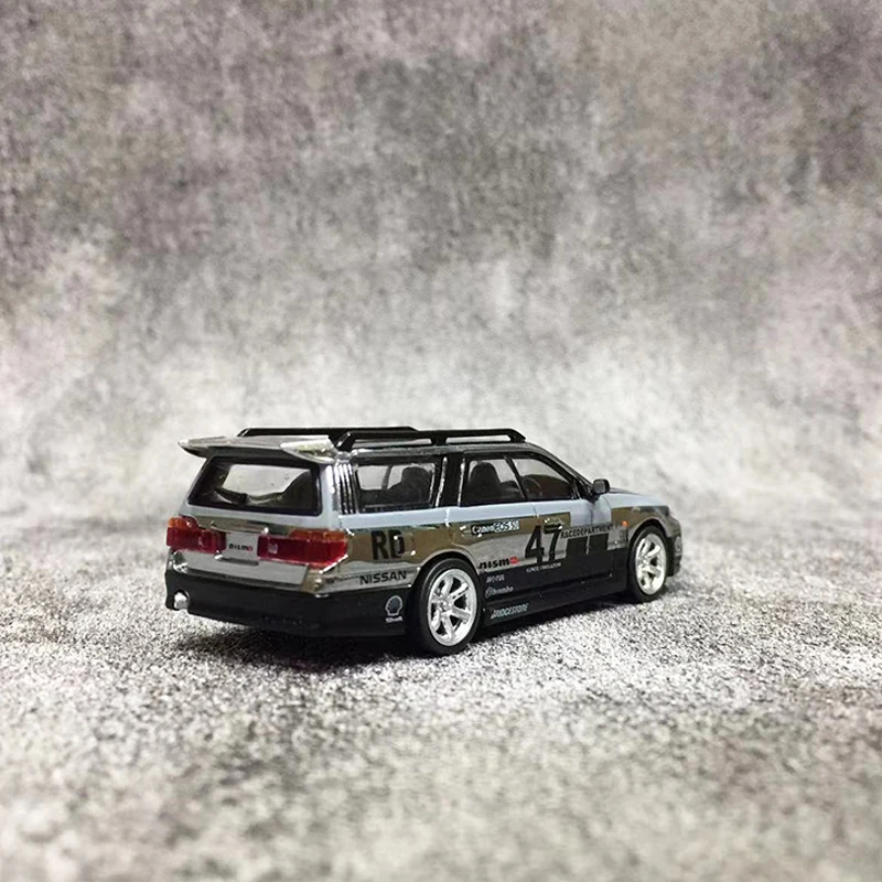 POPRACE 1:64 модель автомобиля Stagea сплав литой Открытый капюшон-хромированный