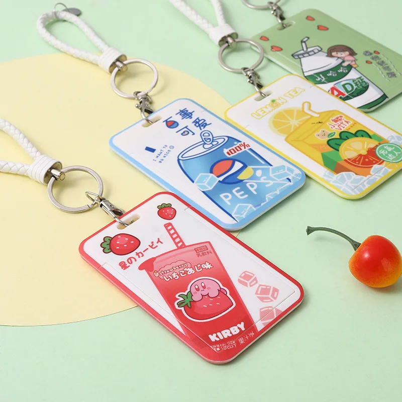 Kawaii cute student card sleeve waterproof membership card student card work card meal card lanyard key