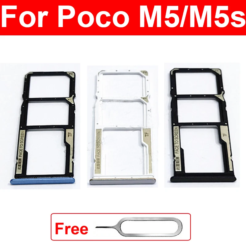 

SIM Card Tray For Xiaomi Poco M5 Poco M5s Sim Card Slot Holder Micro SD Card Reader Adapter Replacement Parts