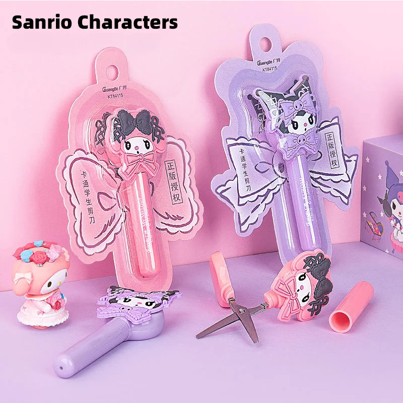 

Sanrio Kuromi My Melody Safety Scissors Cute Cartoon Office Portable Round Head Small Scissors Student Handiwork Reward Gift