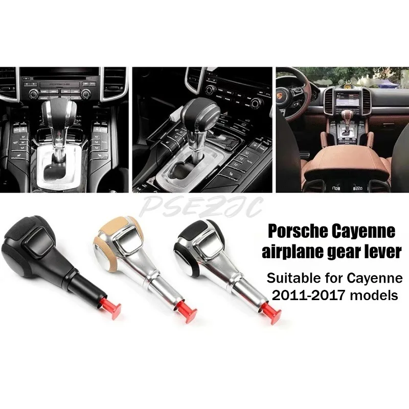 Фото Подходит для Porsche Cayenne, рычаг переключения передач в самолете Cayenne, большая волна Stick 15, черный аксессуар из углеродного волокна, головка переключения передач №4