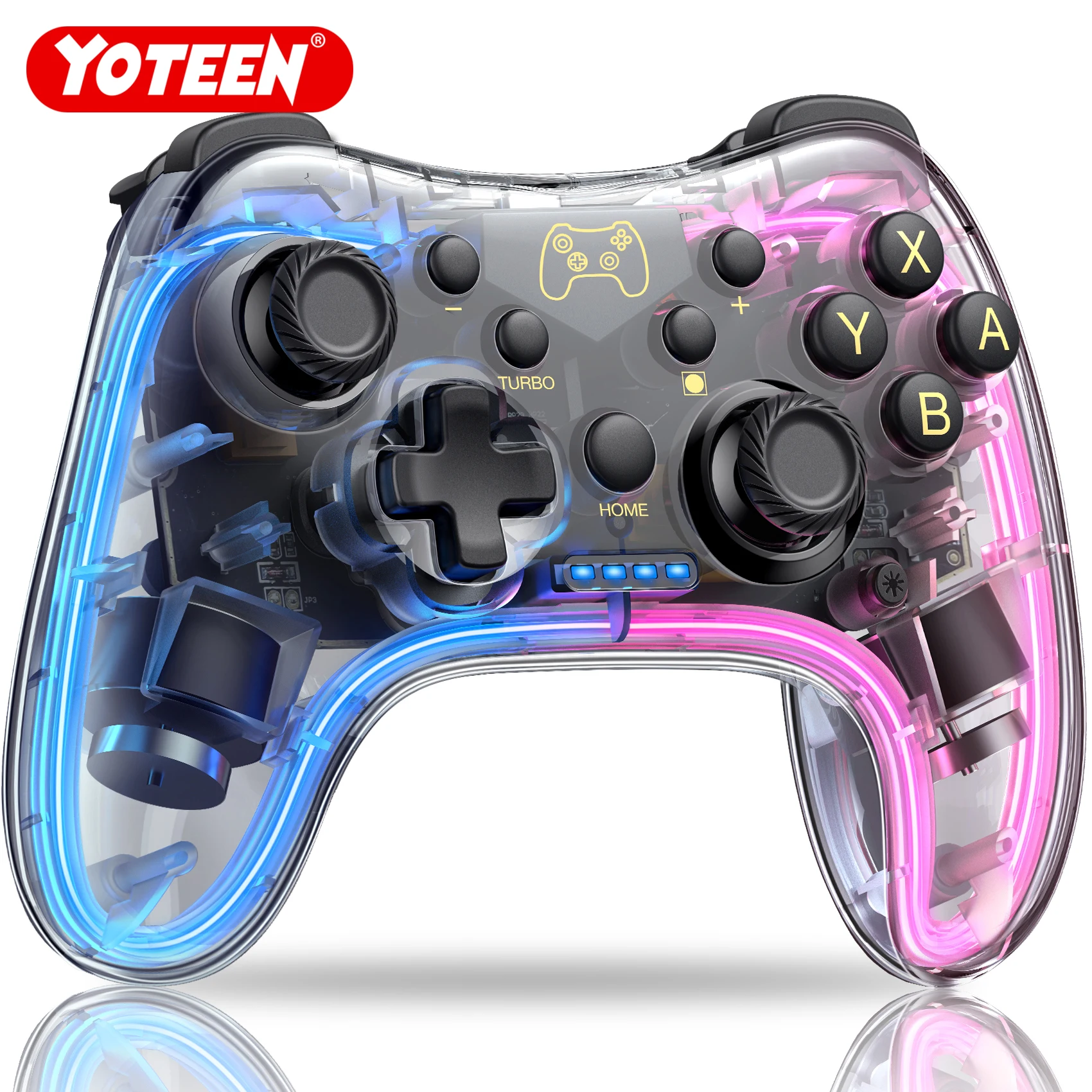 

Геймпады Yoteen, RGB беспроводной Профессиональный контроллер, совместимый с Nintendo Switch/Switch Lite/Switch OLED/Android/IOS/Windows PC/пар