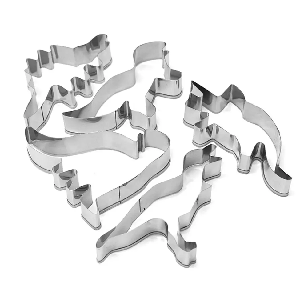 

5 шт., форма динозавра для выпечки, нержавеющая сталь