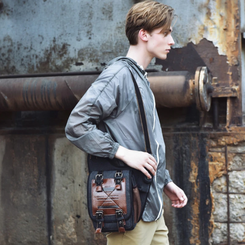 New Crossbody Shoulder Canvas Bags Man Multifunction Chest Backpack Travel Hiking Fanny Daypack Stylish Shoulder Bag for Male