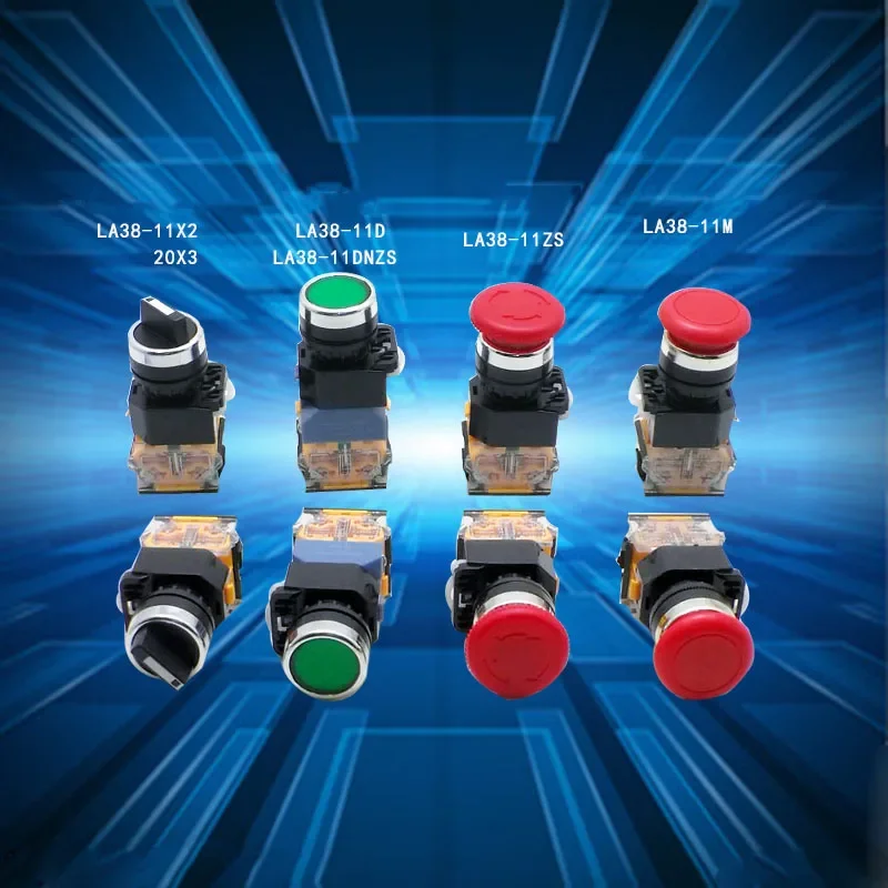 LA38-11 Series AC220/380V DV110V DC24/36V самосброс плоская нажимная кнопка аварийной остановки