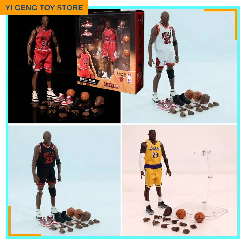 

Mafex 100 Basketball Star Michael Jordan Mj Mafex 100 James Real Clothes No.23 Anime Action Figures 16cm Model Doll Toys Gifts