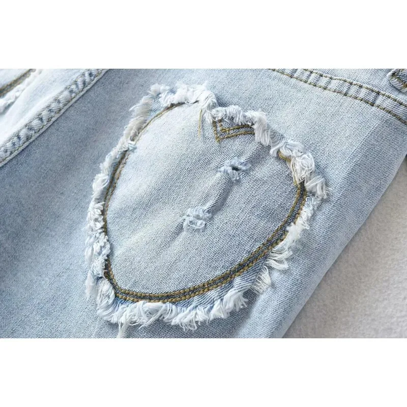 Шорты TRAF ZR женские джинсовые хлопковые современные штаны из денима с завышенной