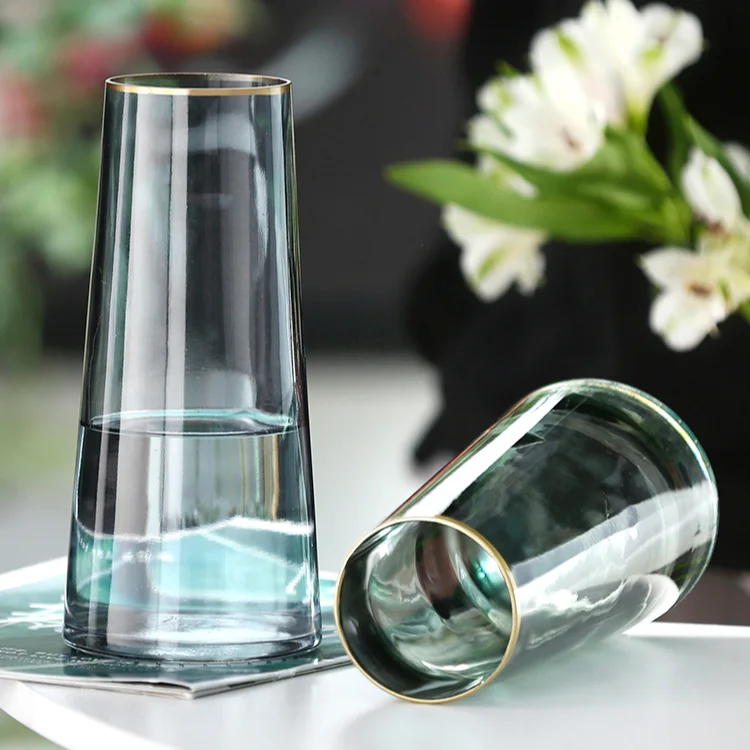 

Simple Creative Vase Glass Transparent Table Aesthetic House Design Boho Vase Bathroom Floor Deco Maison Home Decoration DF50HP