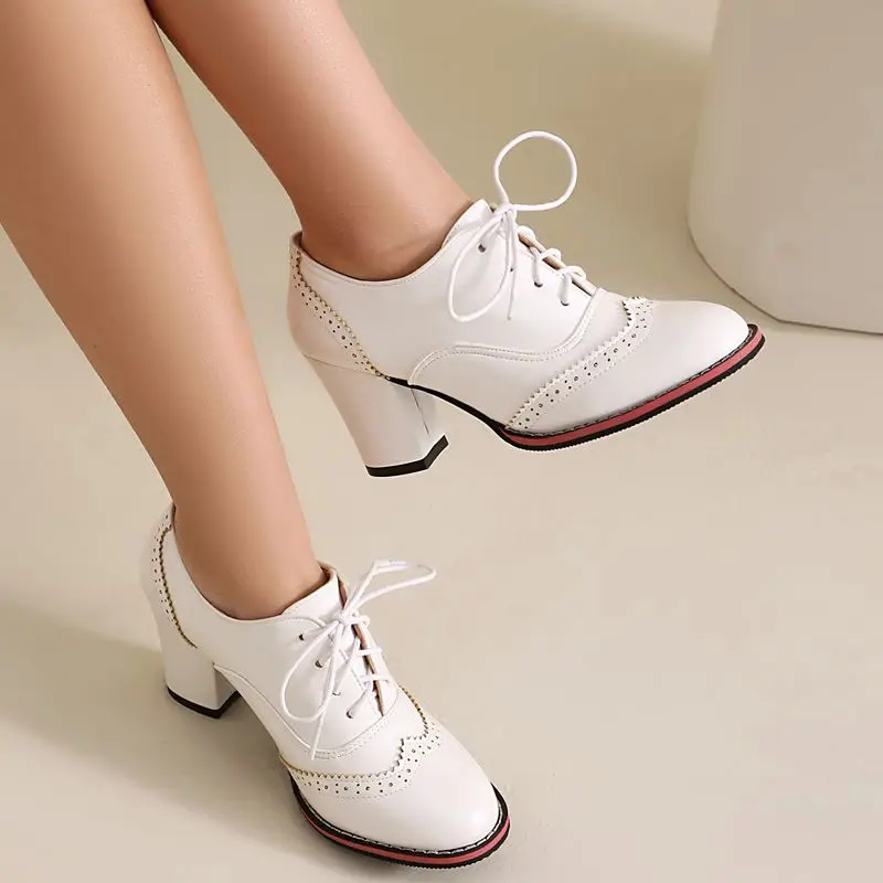 Бренд Girseaby 2025 Новые женские туфли-лодочки с круглым носком на массивном каблуке 7